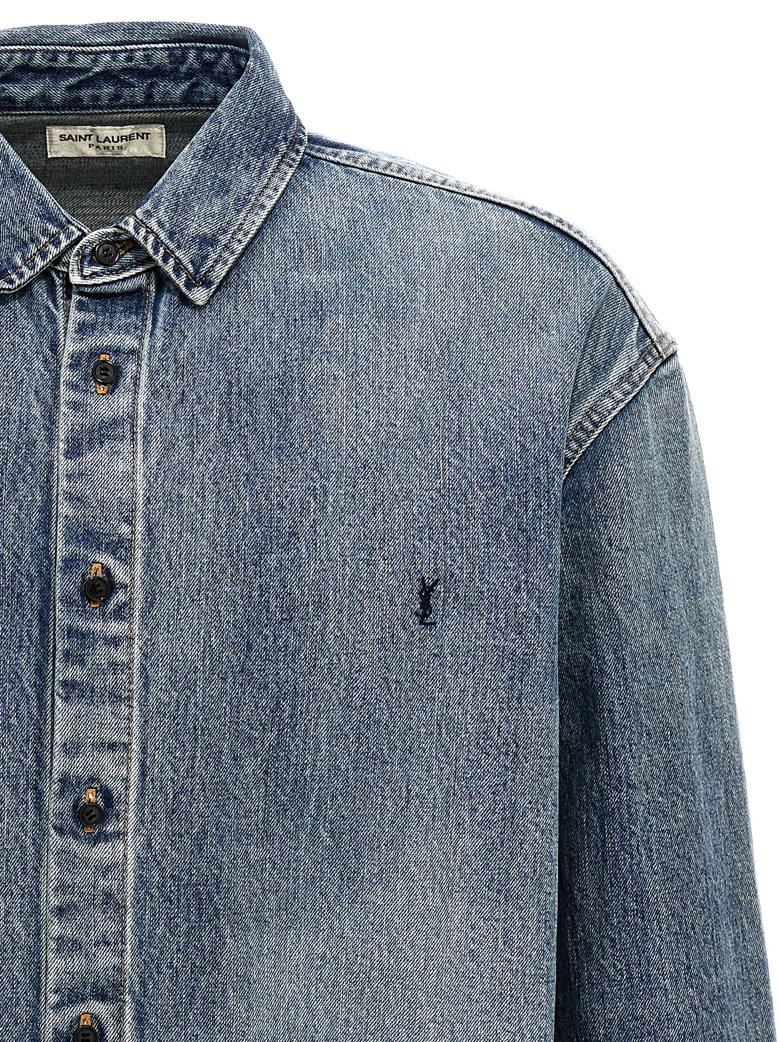 Shop Saint Laurent Denim Shirt In Blue