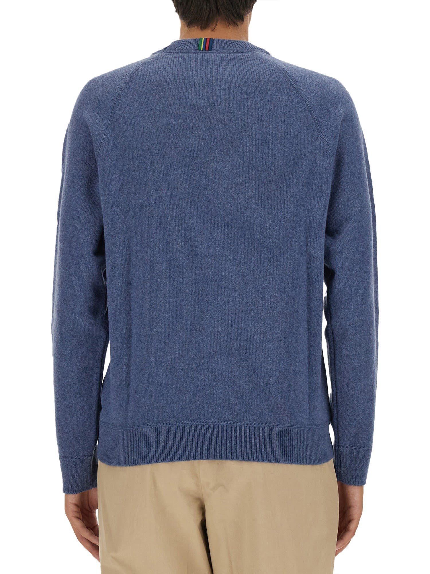 Shop Ps By Paul Smith Wool Jersey. Sweater In Greyish Blue