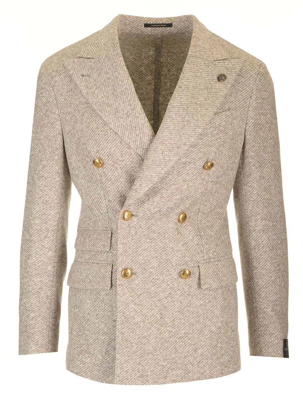 Shop Gabriele Pasini Double-breasted Jacket In Beige