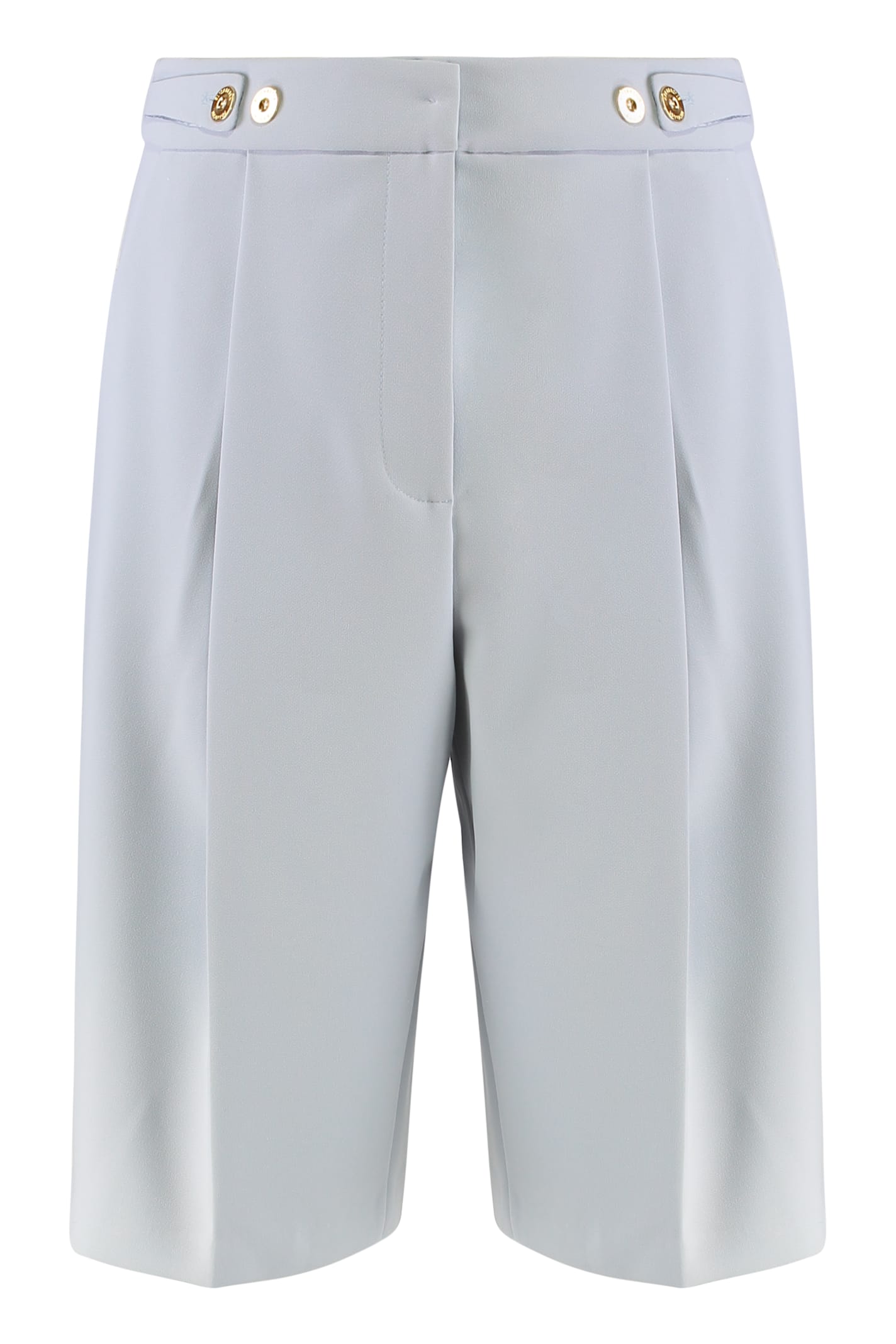 Elisabetta Franchi Pleated High-waist Shorts In White