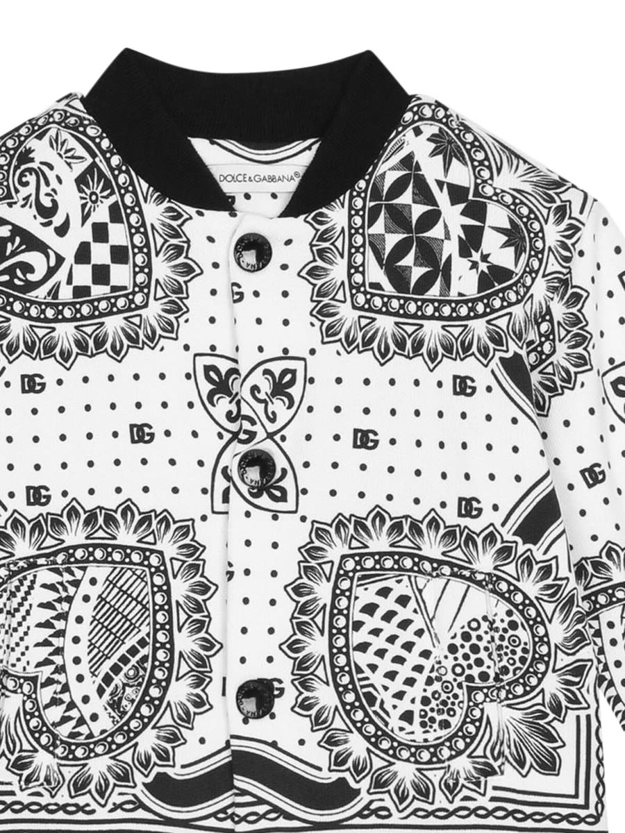 Shop Dolce & Gabbana Sweatshirt With Bandana Buttons In Multicolour