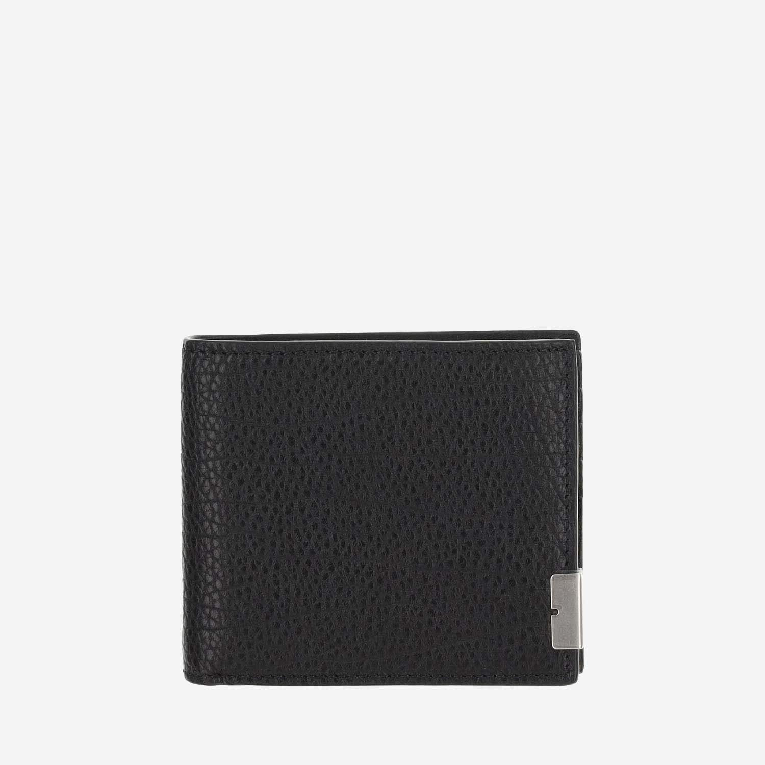 Black Leather B Cut Wallet