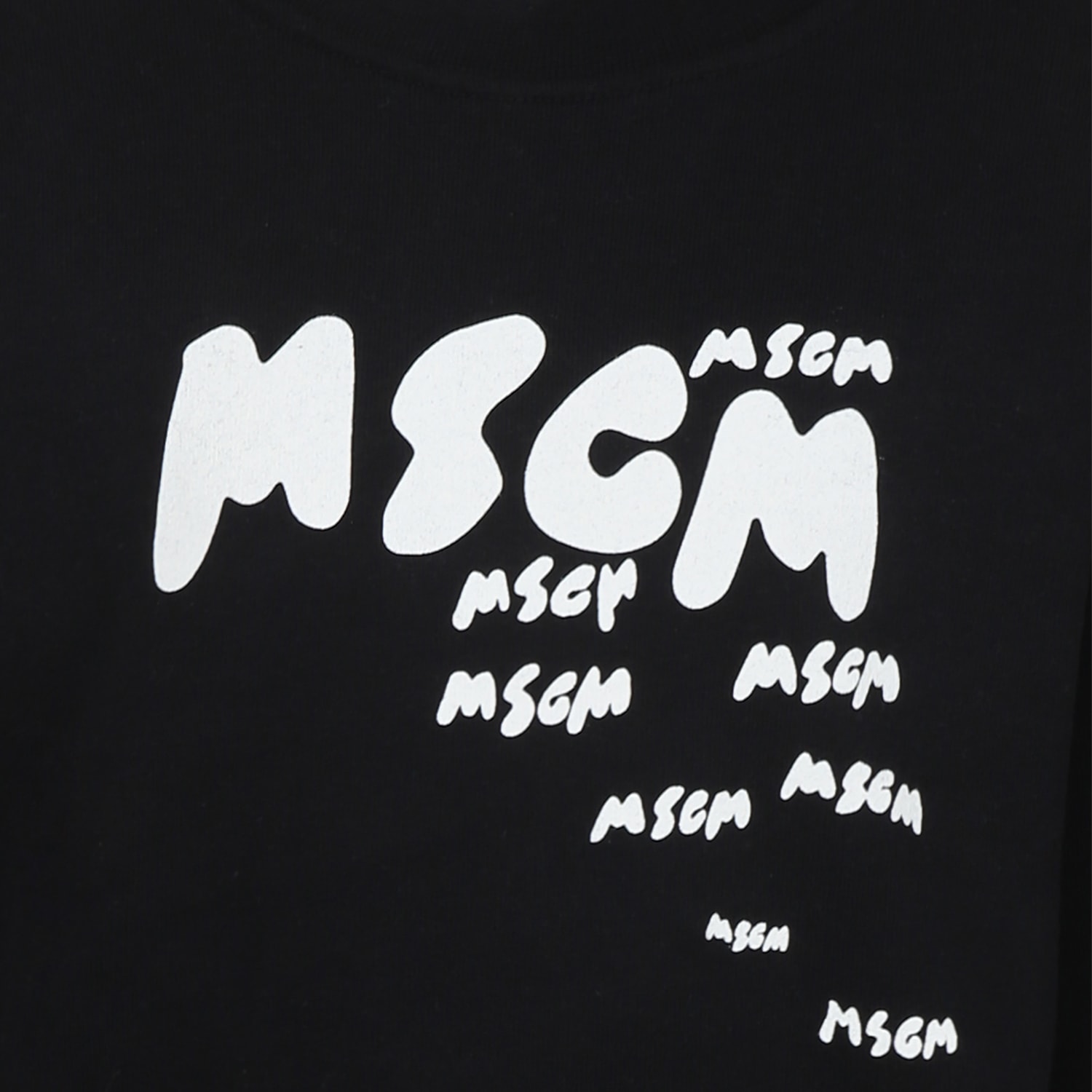 Msgm Black Sweatshirt For Boy With Logo In Black
