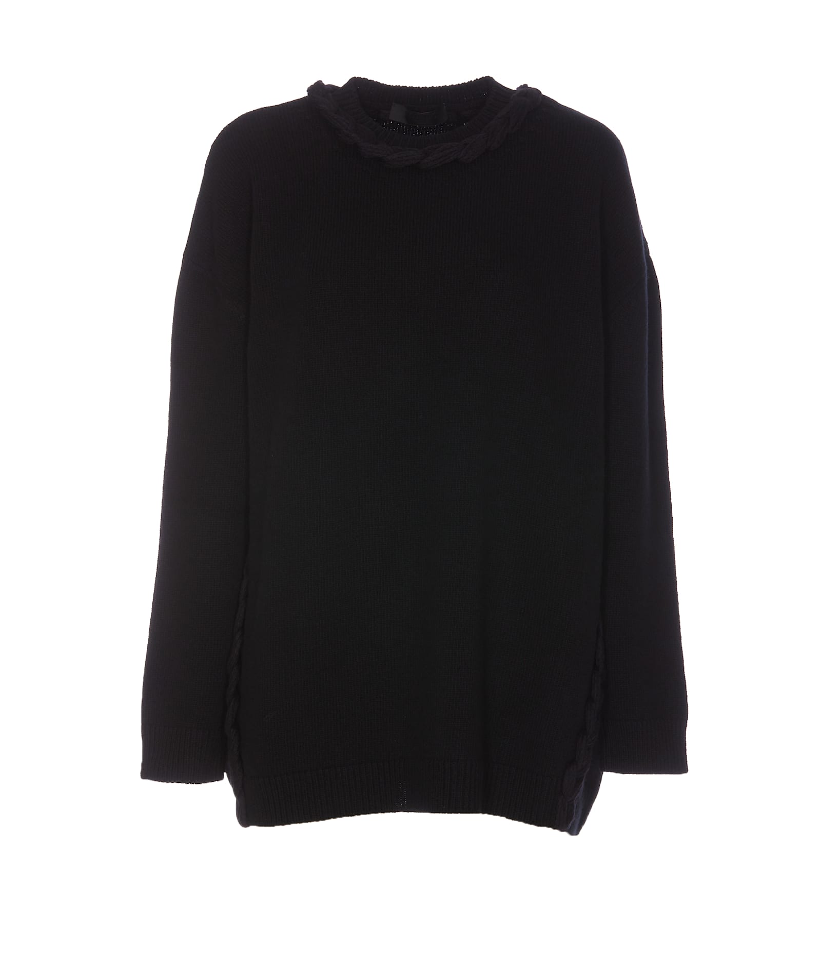 Shop Valentino Embroidered Sweater In Black