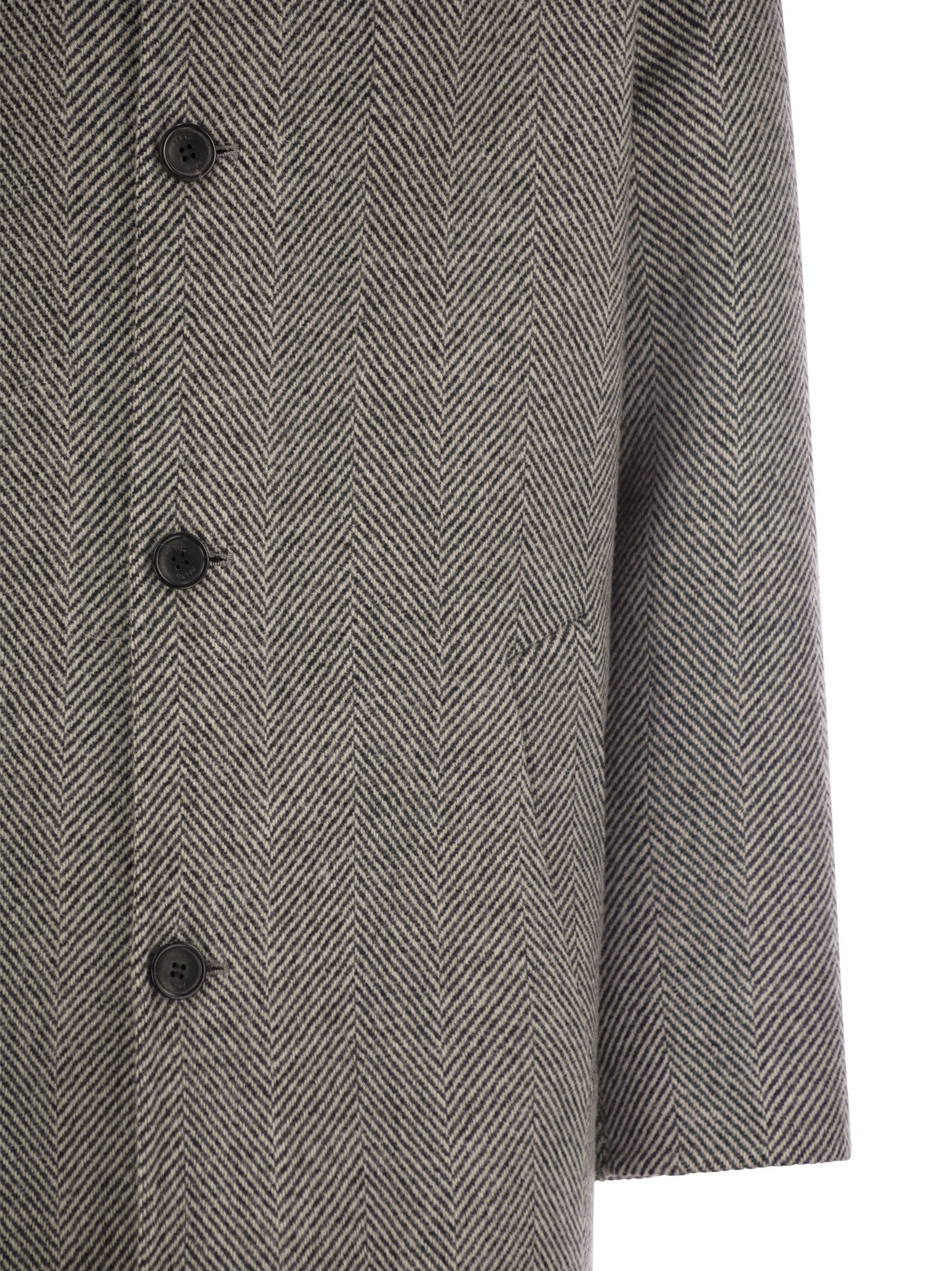 Shop Paltò Marcello - Wool Blend Coat In White/black