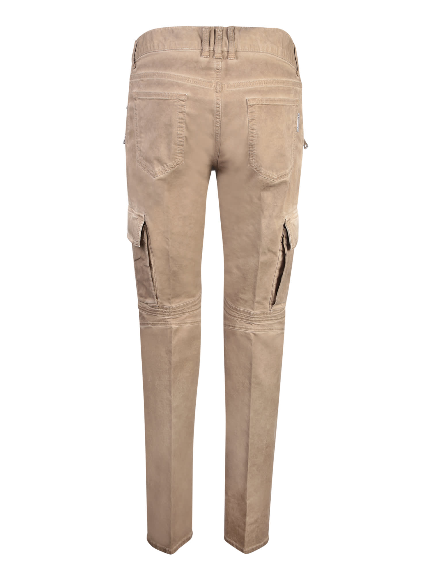 Shop Balmain Brown Tapered Cargo Trousers