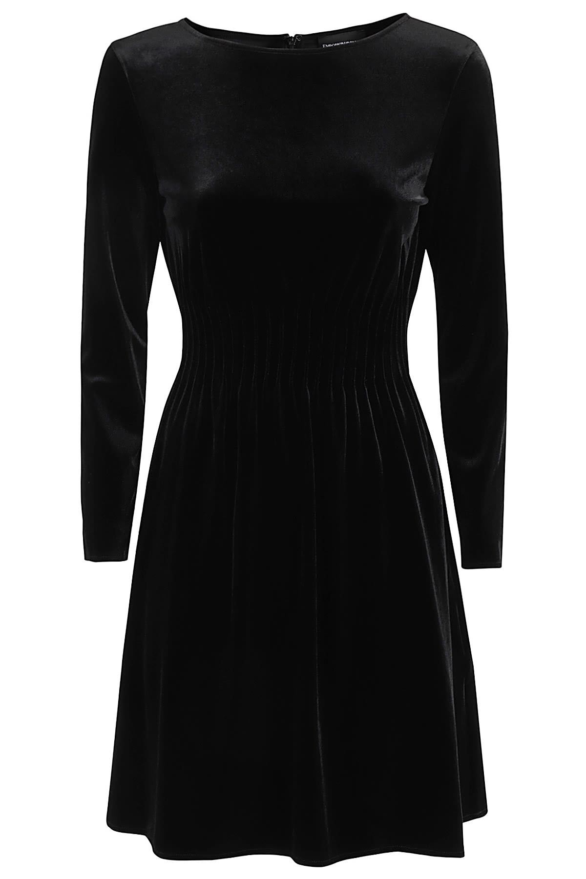 Velvet Dress With Long Sleeves Emporio Armani