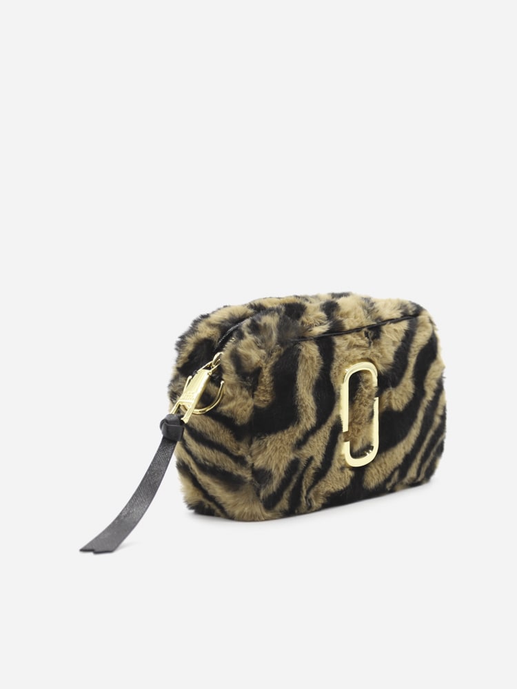 Marc Jacobs Womens Natural/black Plush Snapshot Fauxfur Crossbody Bag