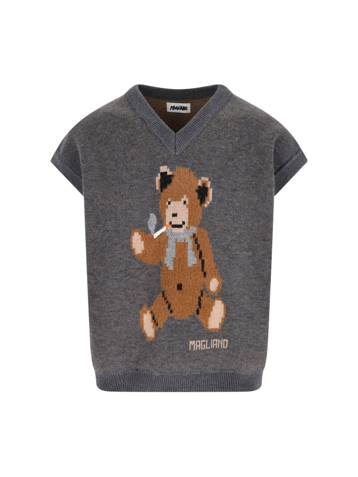 Magliano Teddy Bear Vest In Gray