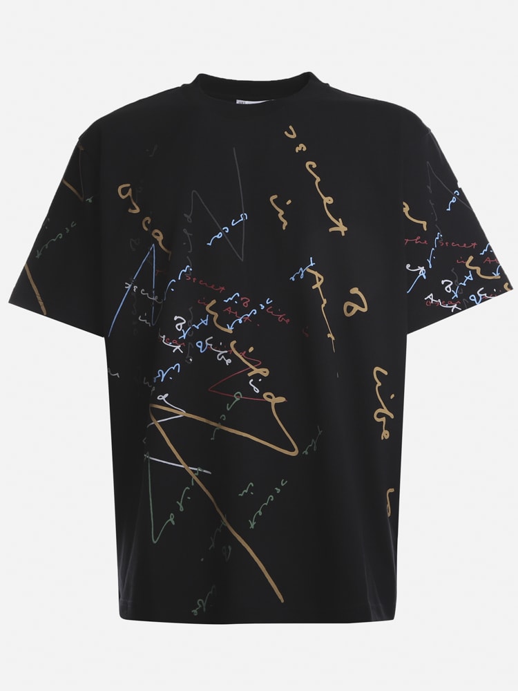 J.W. Anderson Cotton T-shirt With All-over Contrasting Print