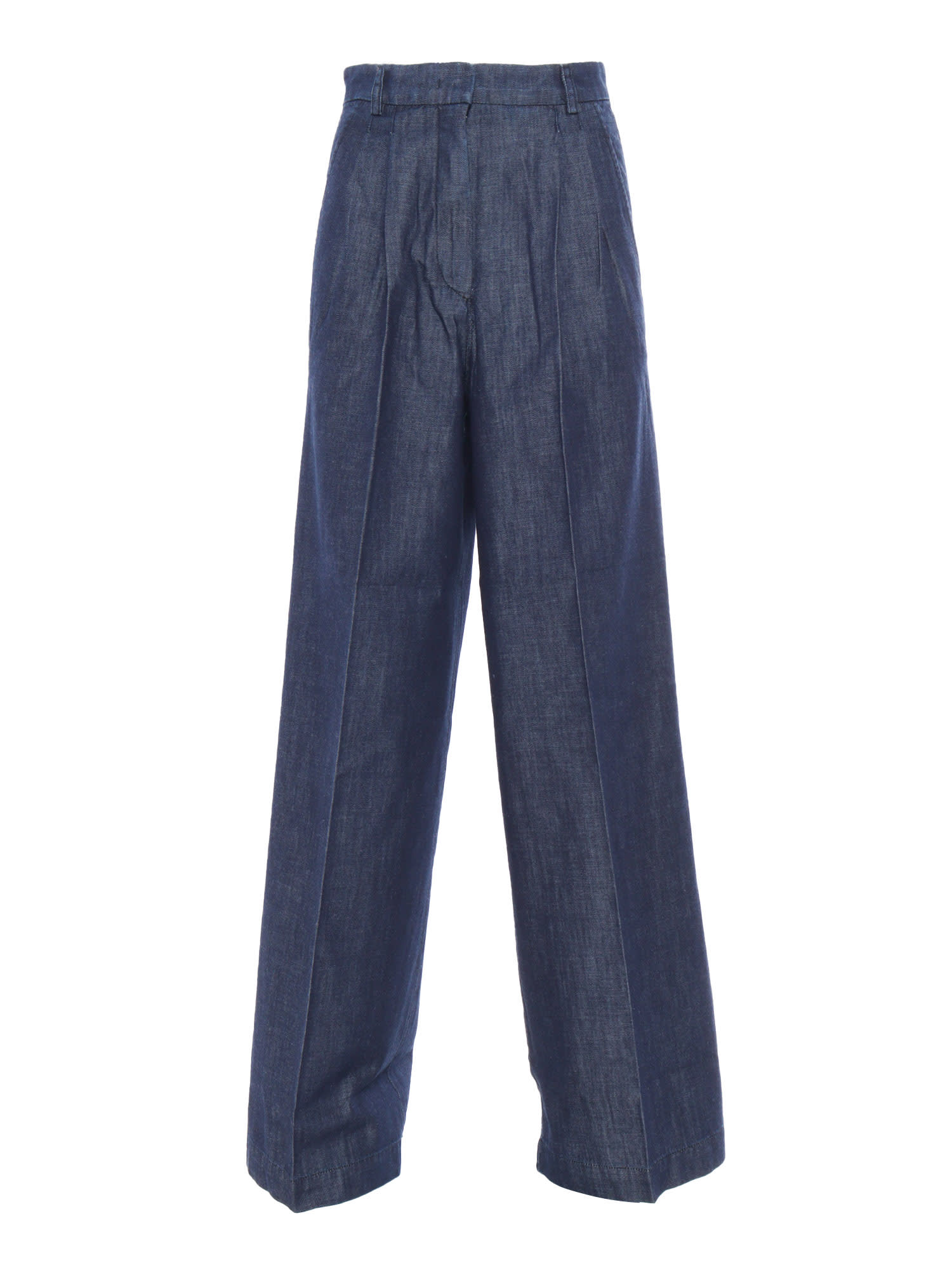 Shop Weekend Max Mara Denim Blue Trousers