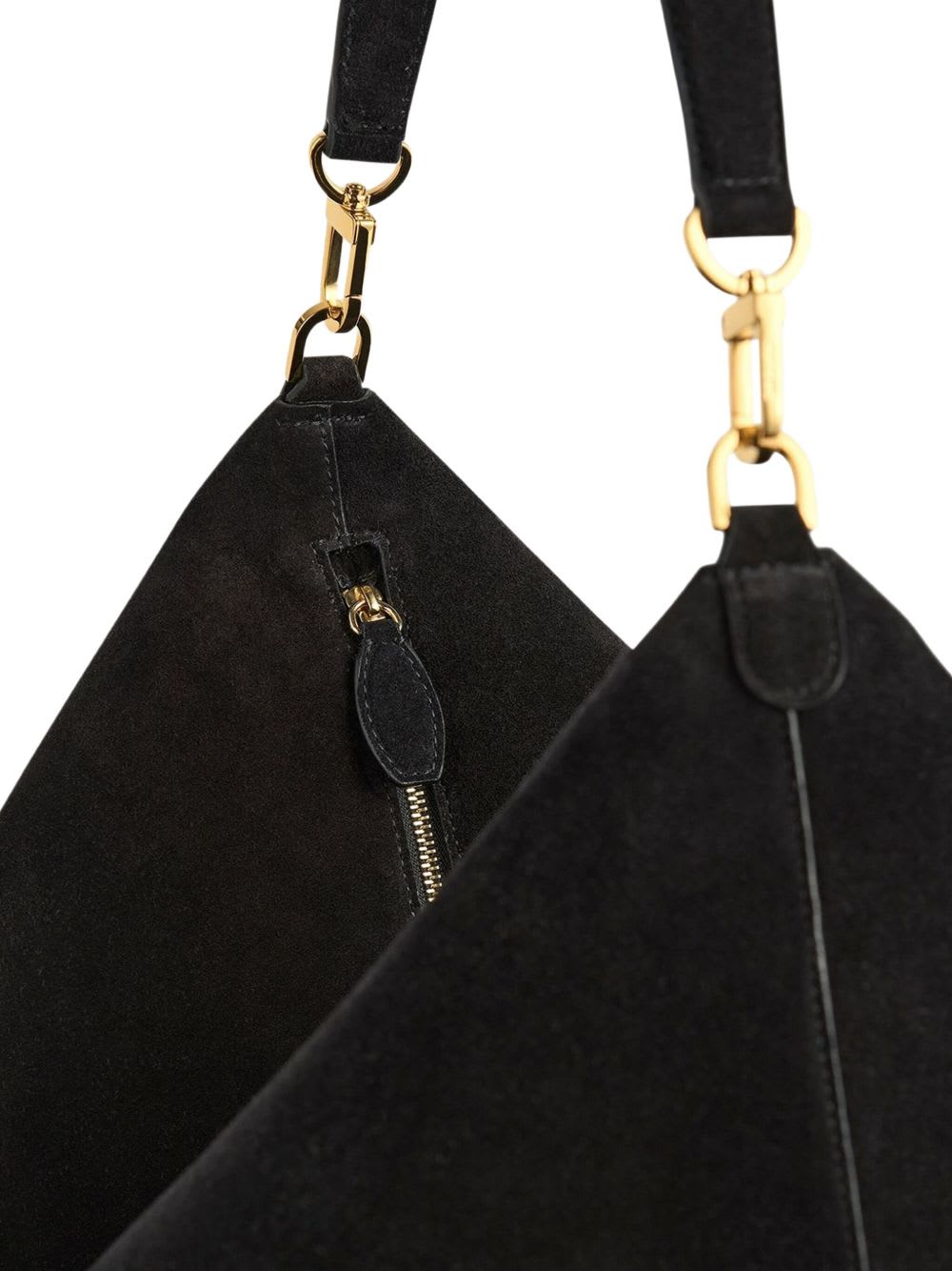 Totême Suede Leather Tote Bag In Black