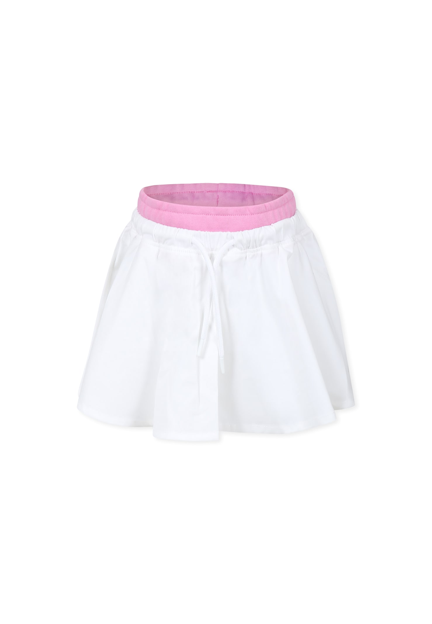 Shop Msgm White Skirt For Girl With Logo