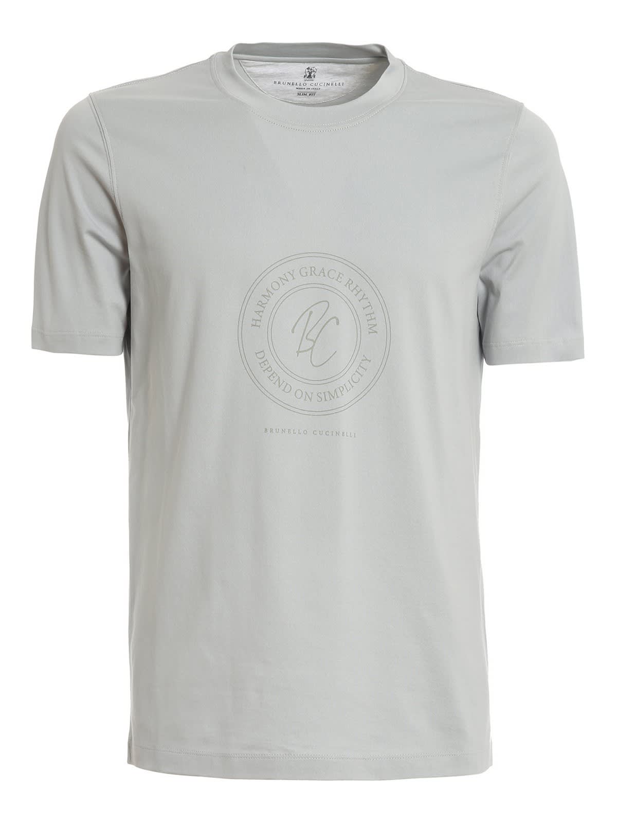 Brunello Cucinelli T-shirt Grigia Con Logo M0t618430cpl18