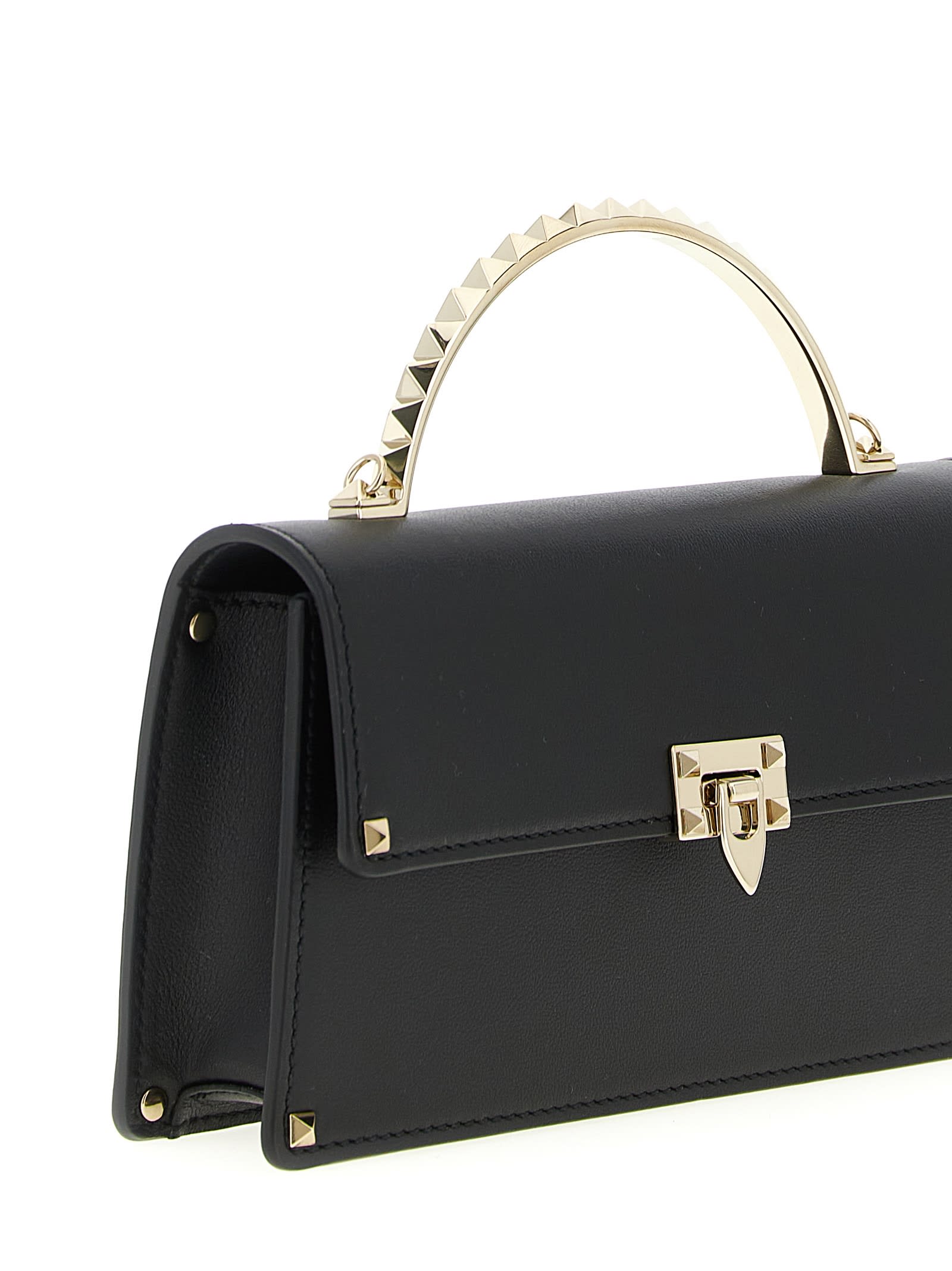 Valentino Garavani Rockstud Mini Handbag In Black