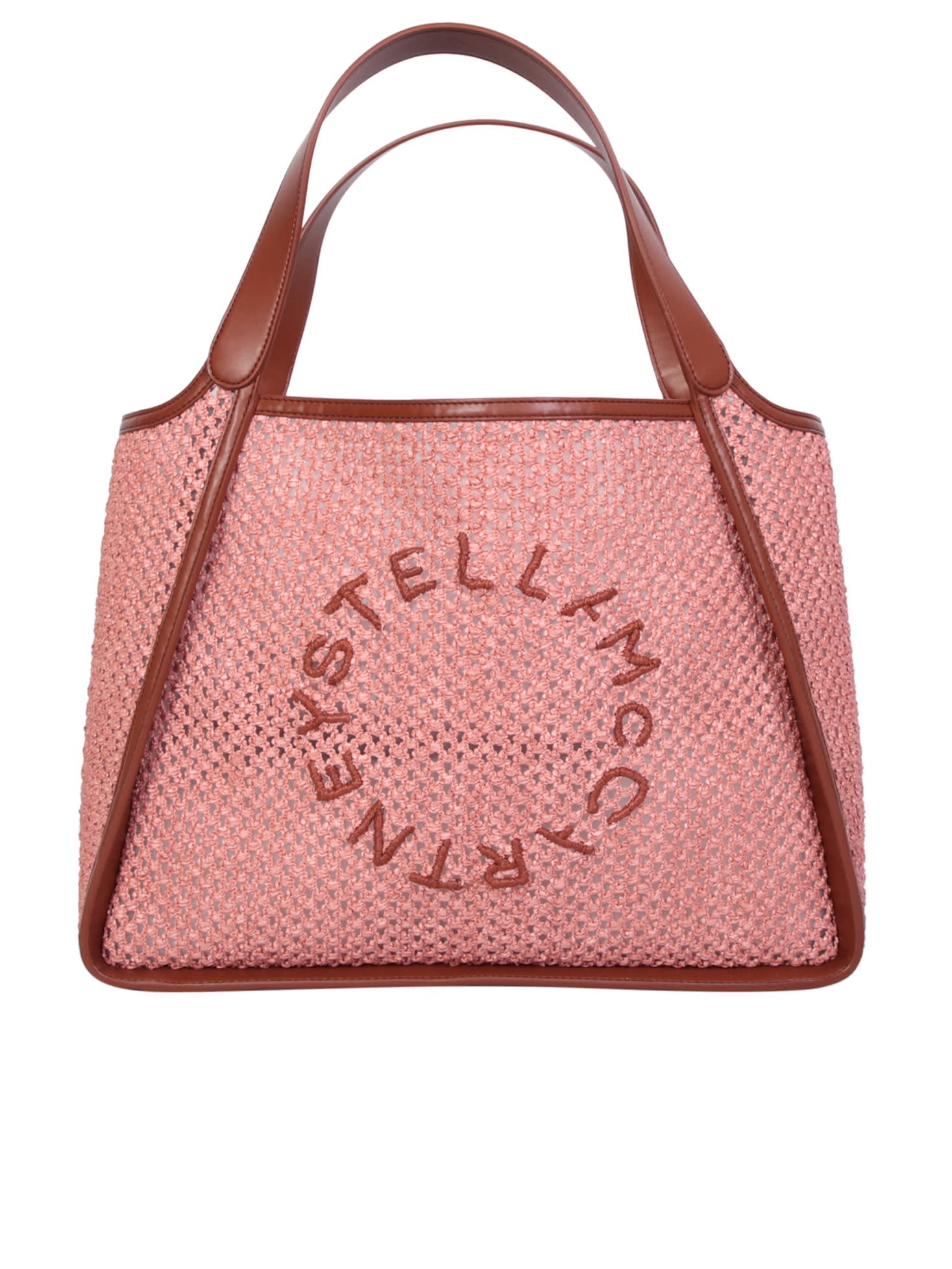 Stella Mccartney Raffia Tote Bag In Brown
