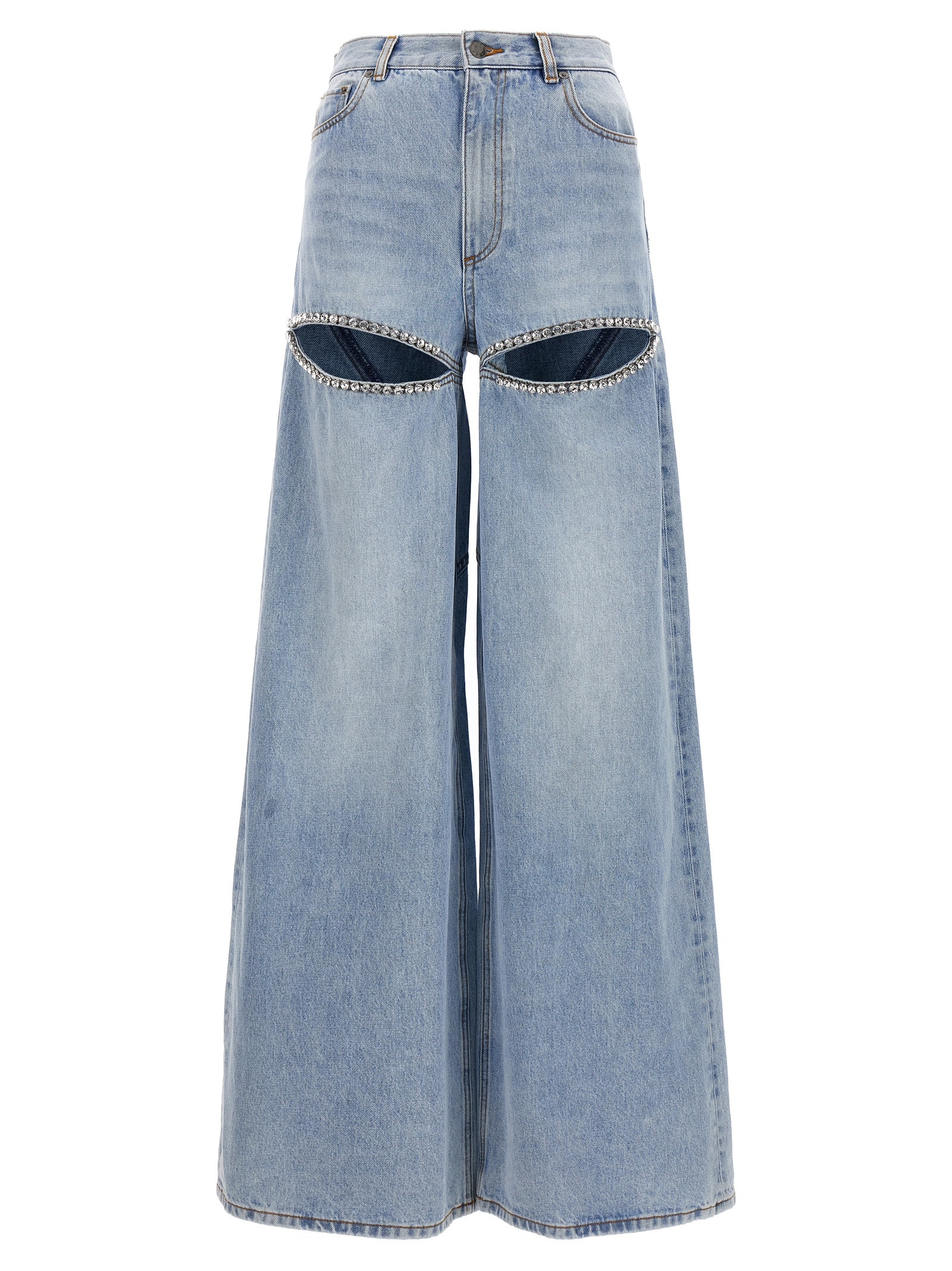 Jeans wide Leg Crystal Slit