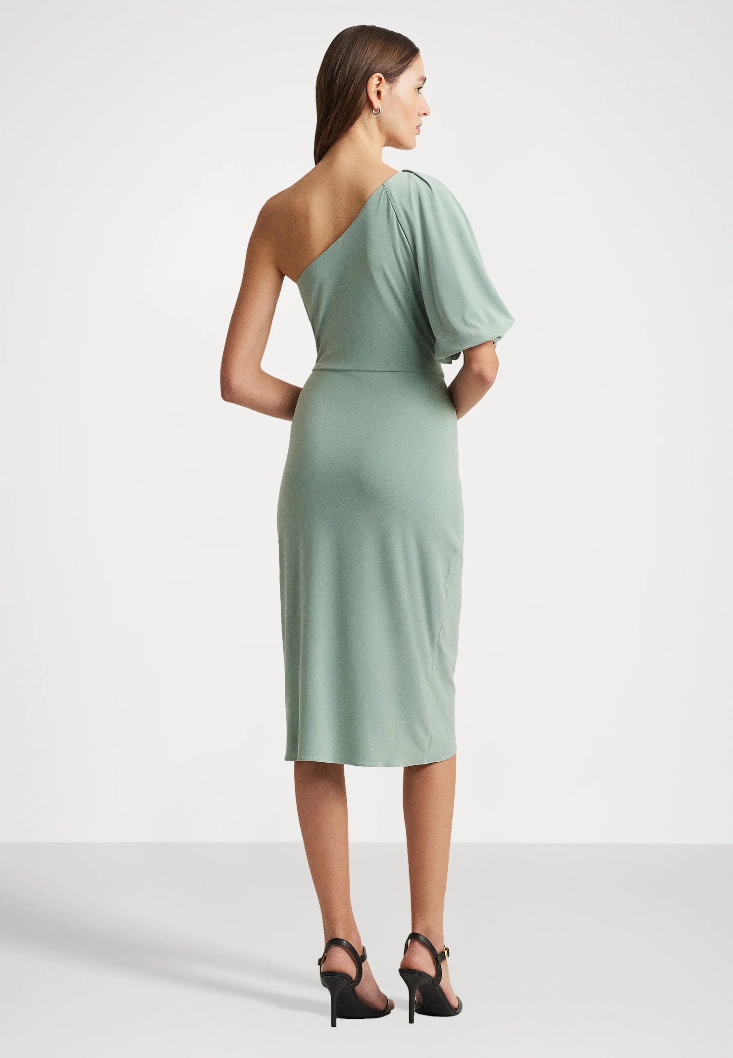 Shop Ralph Lauren Mariyow Short Sleeve Day Dress In Soft Laurel