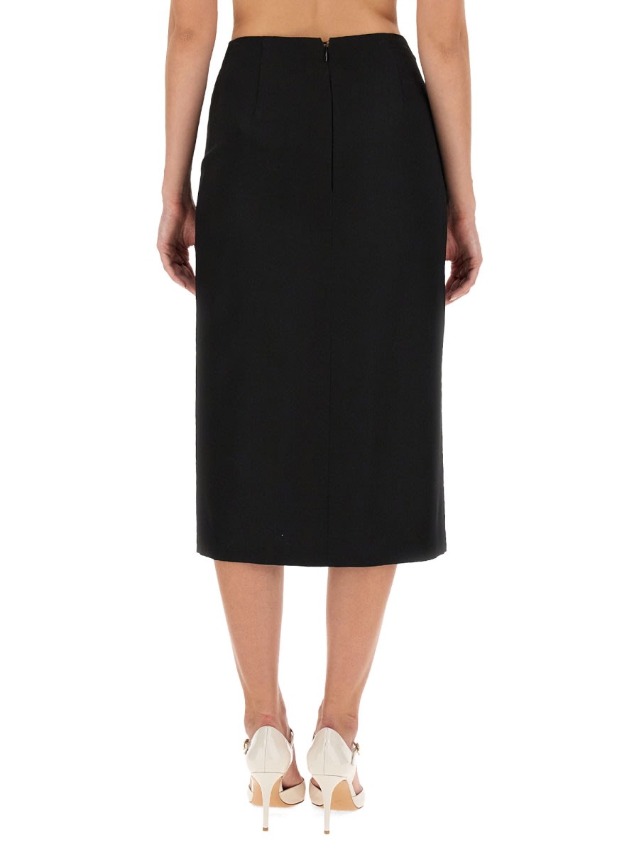 Shop Nina Ricci Gabardine Skirt In Black