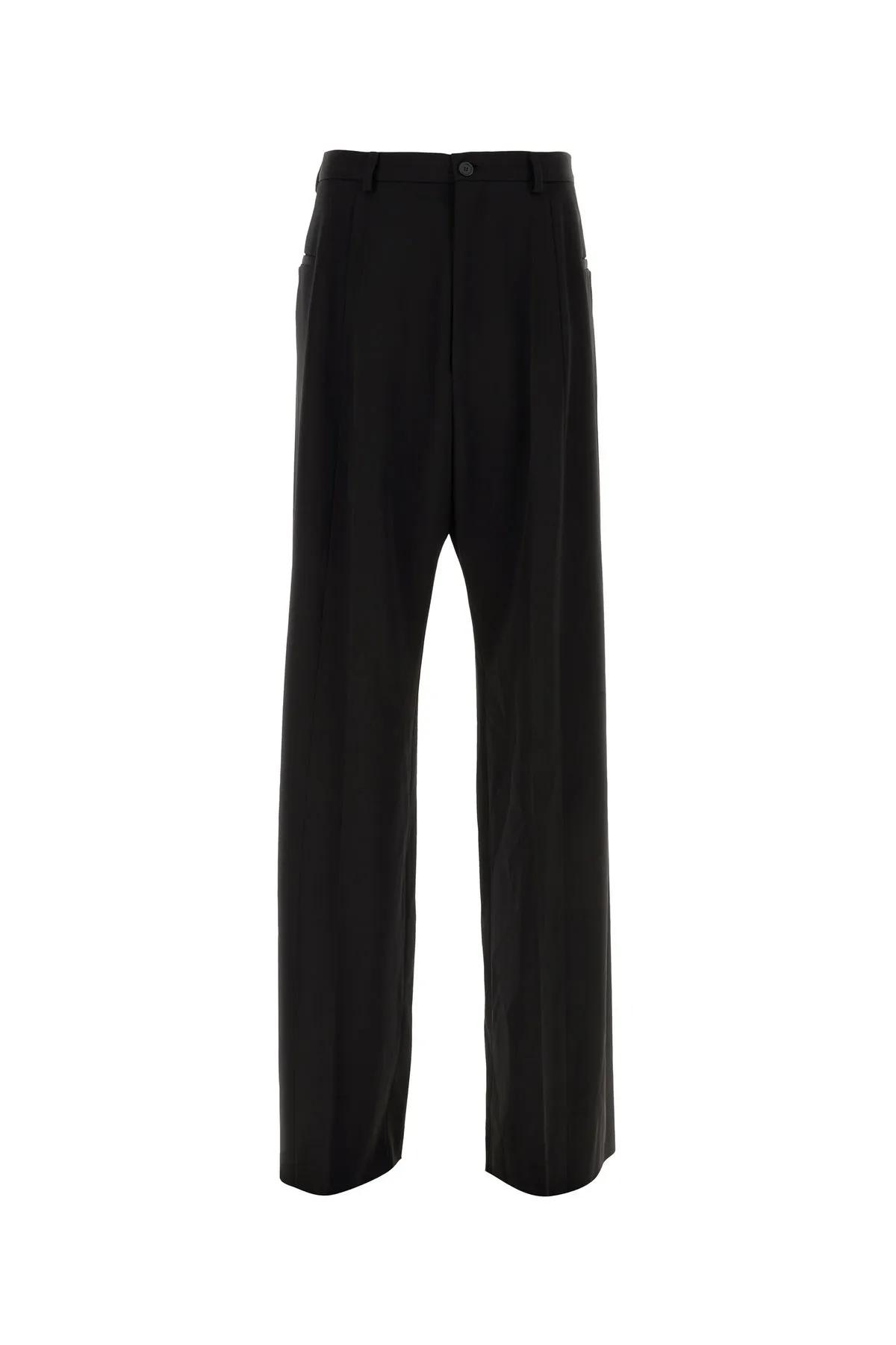 Balenciaga Black Wool Wide-leg Pant
