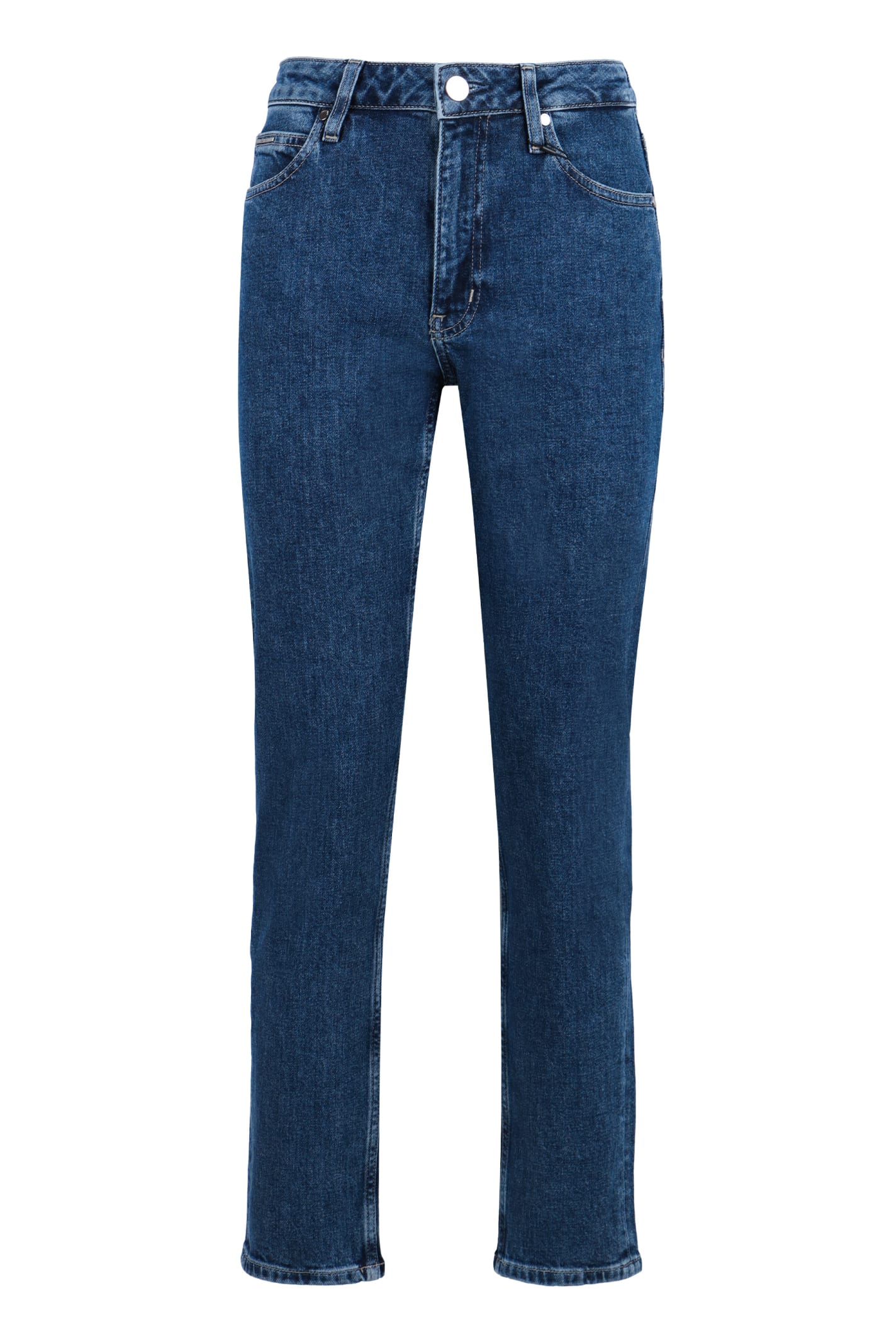 Shop Calvin Klein 5-pocket Straight-leg Jeans In Denim