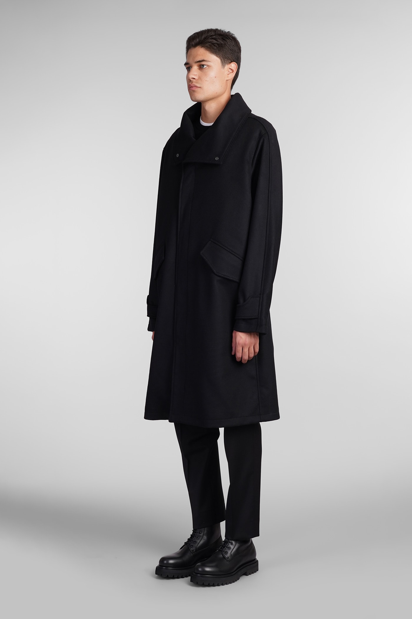 Shop Costumein Parka Coat In Black Wool