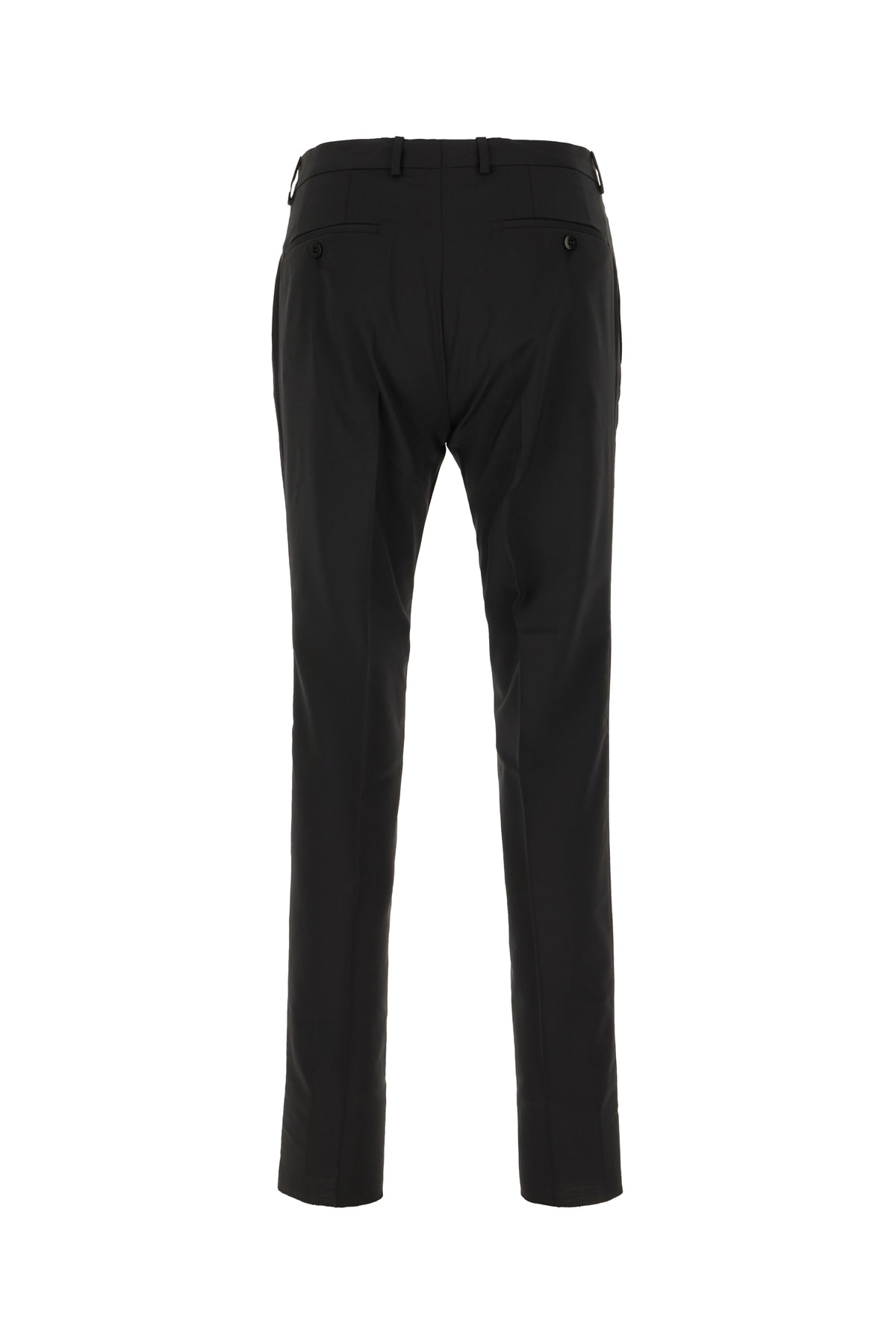 Shop Zegna Black Wool Blend Pants