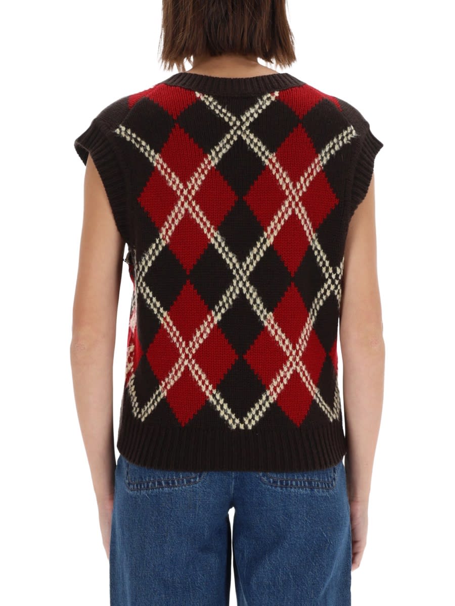 Guest In Residence Argyle Checked Wool And Cashmere-blend Vest In Multi