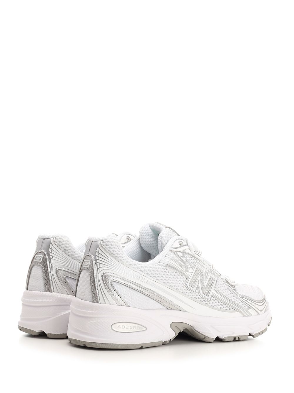 New Balance Breathable Mesh Sneakers With Durable Overlays In White Silver D