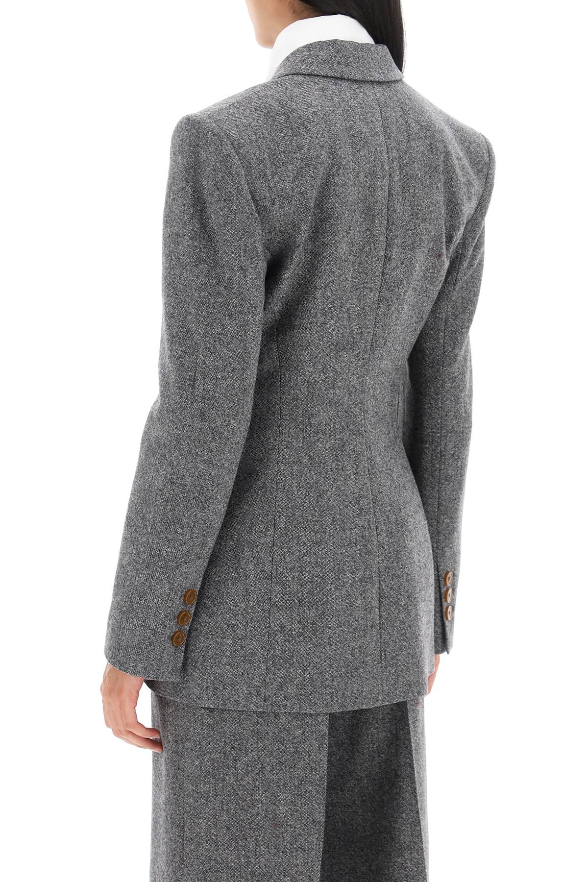 Shop Vivienne Westwood Lauren Jacket In Donegal Tweed In Black White (white)