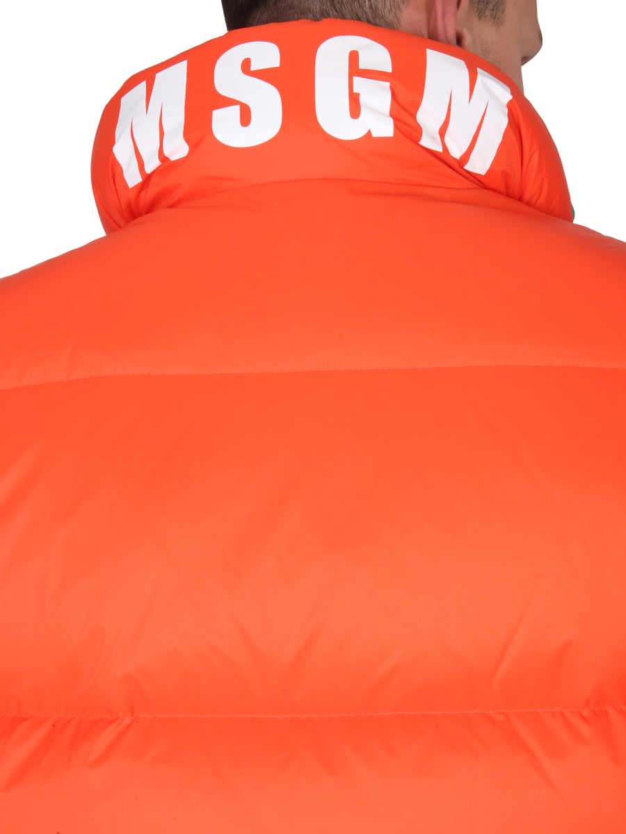 Shop Msgm Vests With Logo In Orange