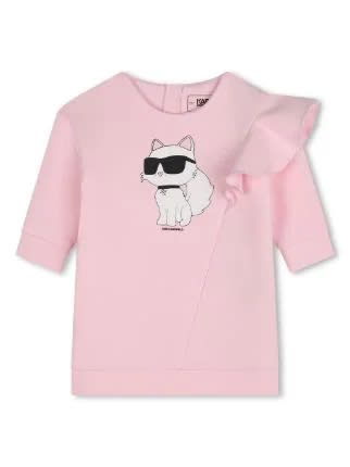 Shop Karl Lagerfeld Abito Con Logo In Pink