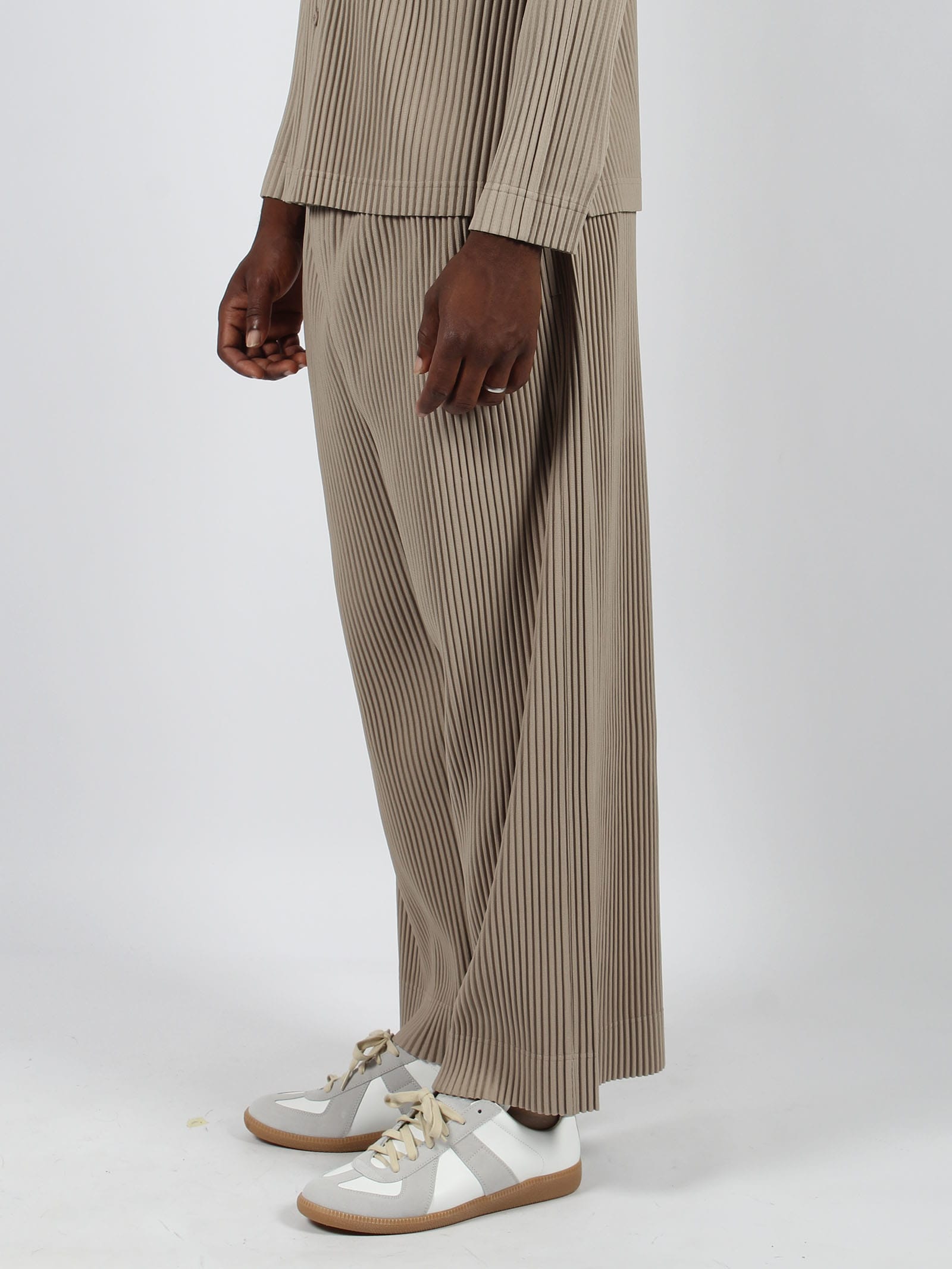 Shop Issey Miyake Mc September Trousers In Nude & Neutrals