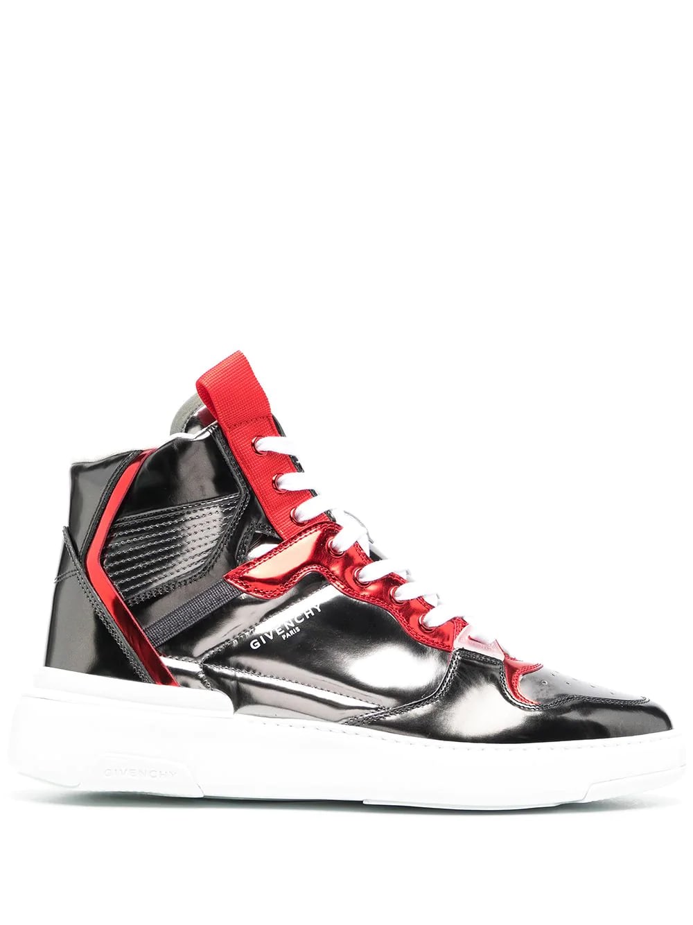 Givenchy Man Grey And Red Metallic Wing Sneakers
