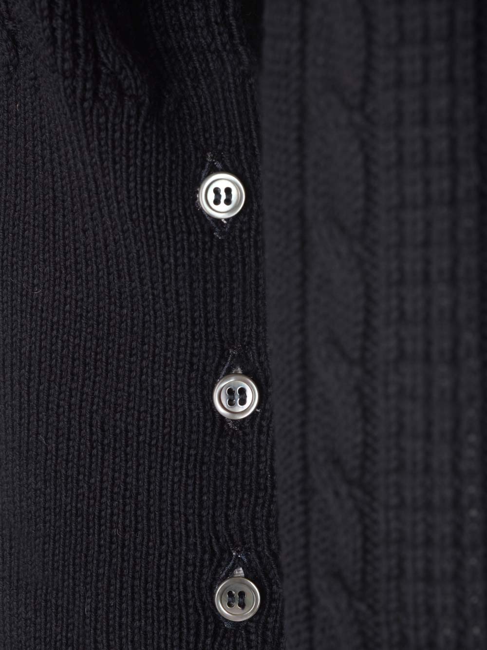 Shop Thom Browne Blue Wool Sweater With Cables In Navy