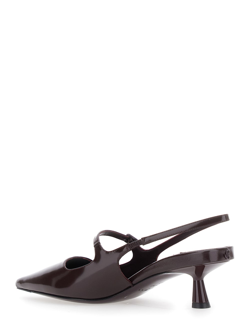 Jimmy Choo Didi 45 Slingback In Brushed Leather In Burgundy