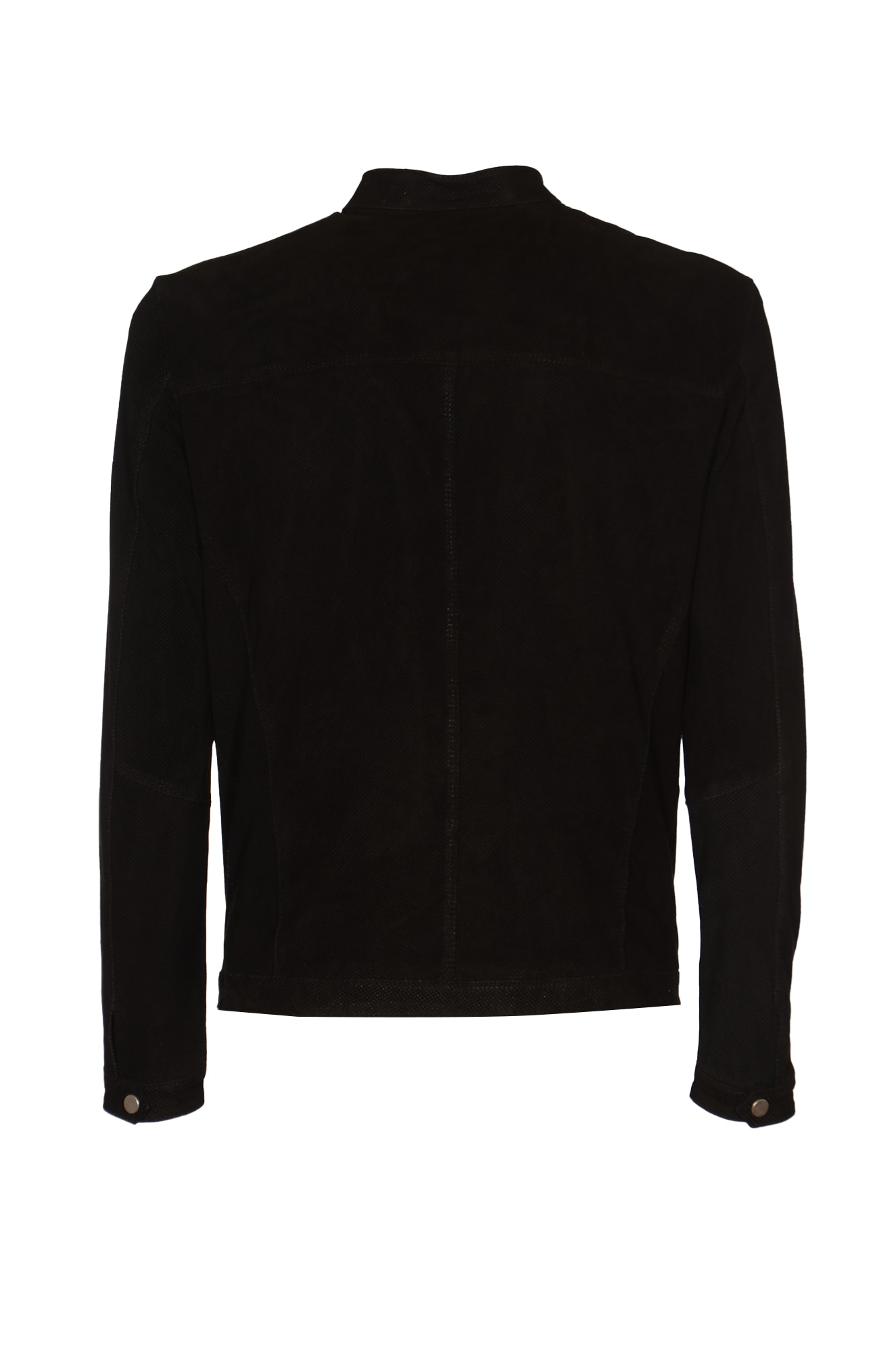 Shop Dfour Band Collar Zipped Jacket In Black