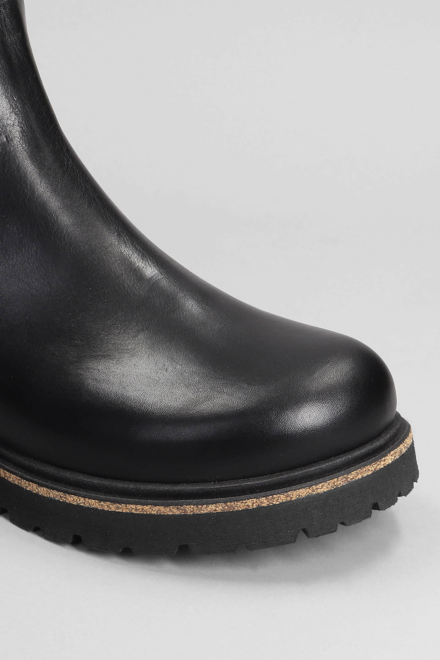 Shop Birkenstock Highwood Combat Boots In Black Leather