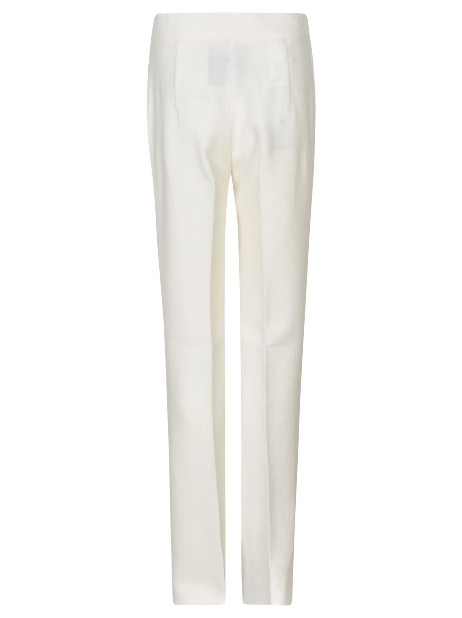 Shop Moschino Concealed Fitted Trousers In White