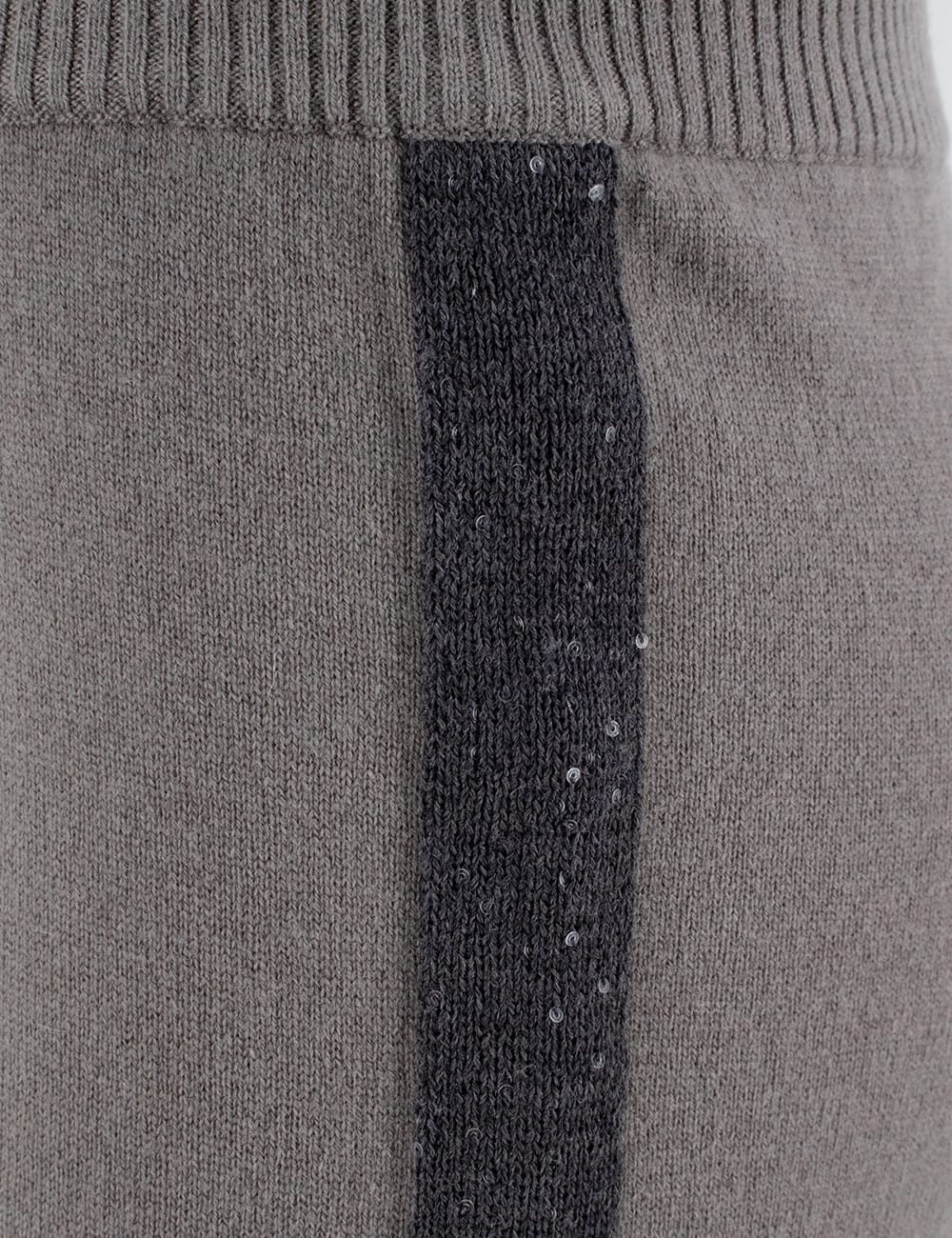 Shop Le Tricot Perugia Trousers In D.taupe/d.grey