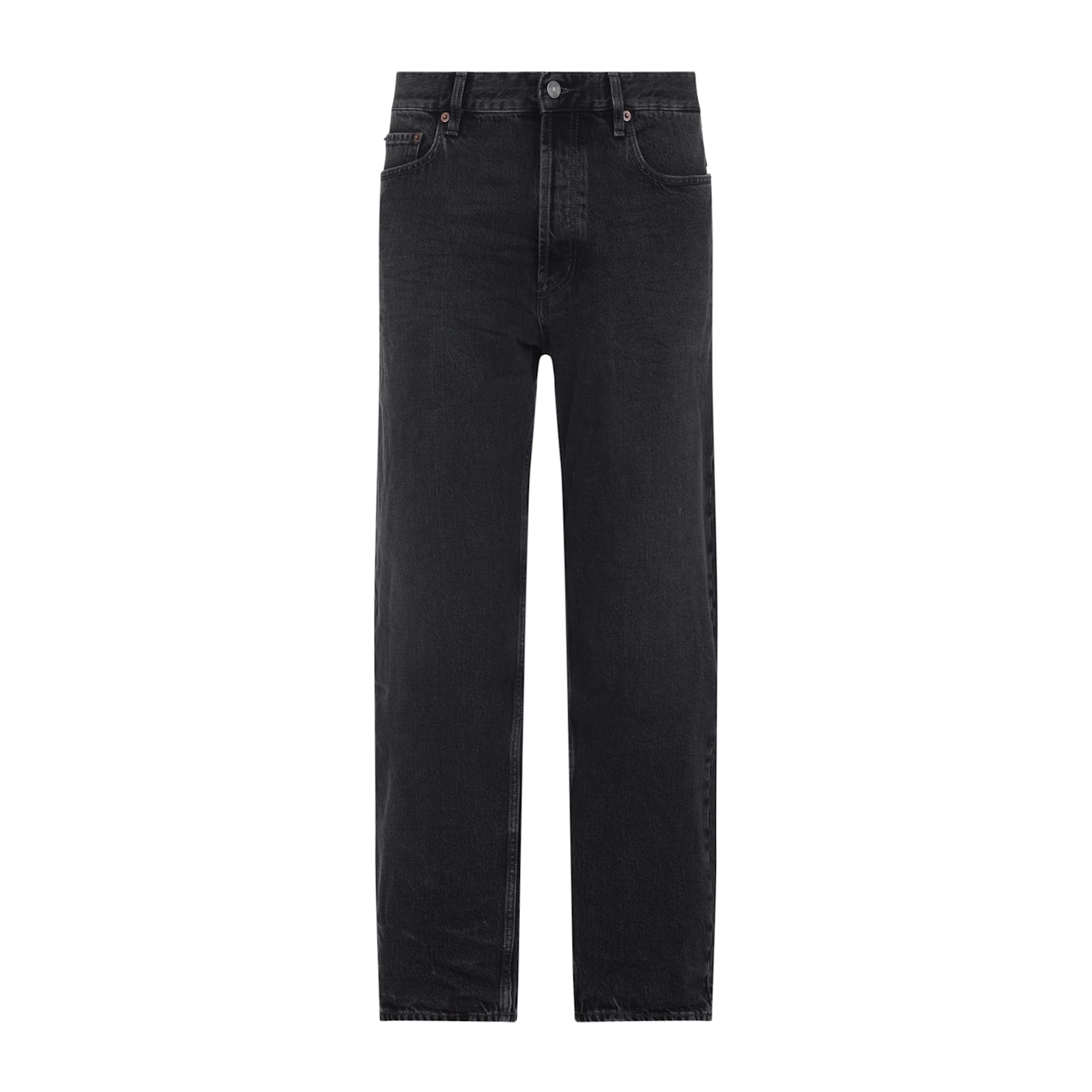Saint Laurent Mick Long Straight-leg Jeans In Black