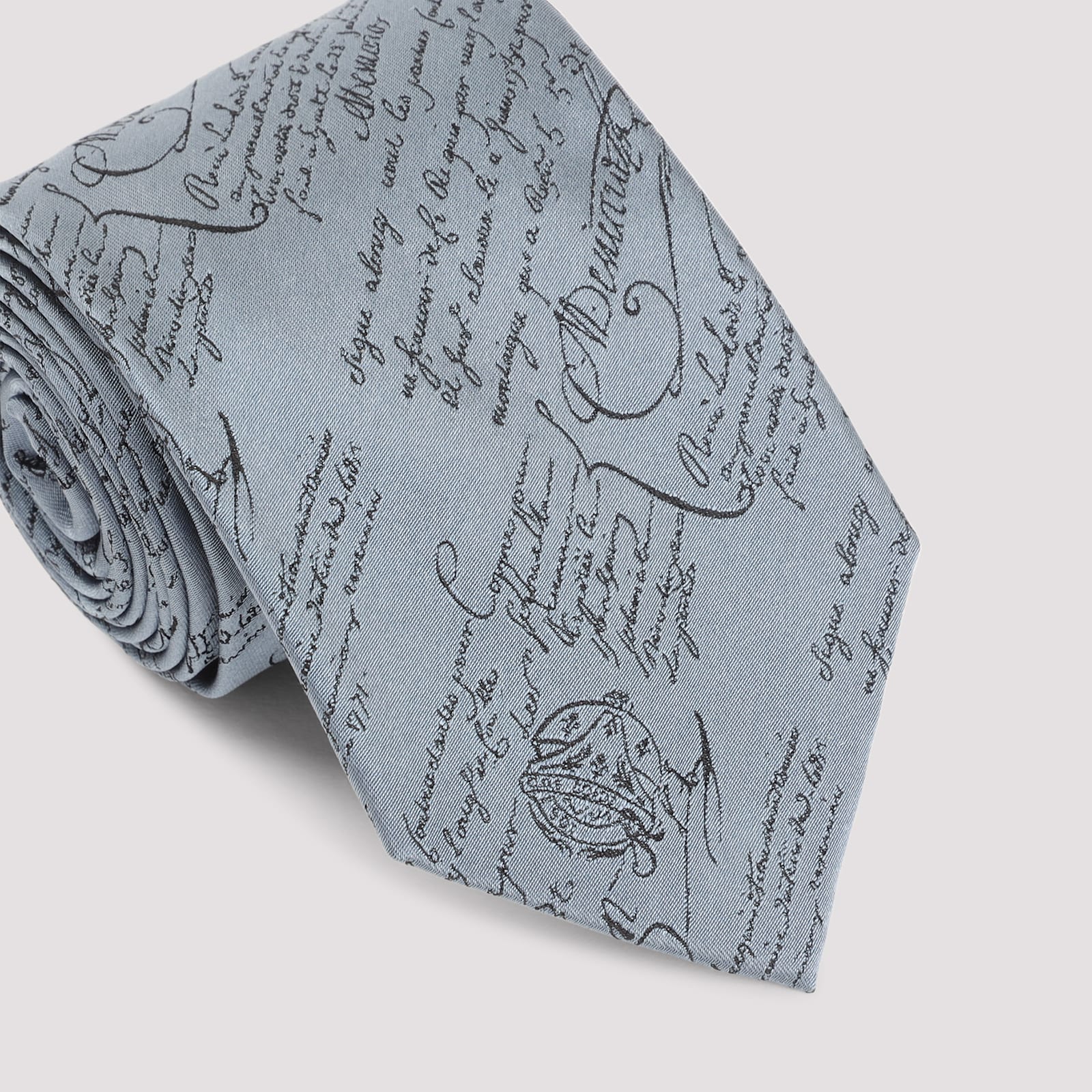 Berluti Classic Scritto Tie In Gray