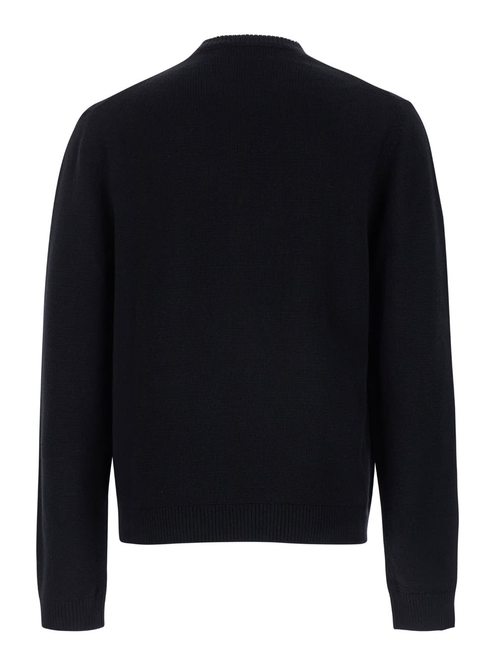 Gucci Black Crewneck Sweater With Web Detail In Cashmere Man In Black