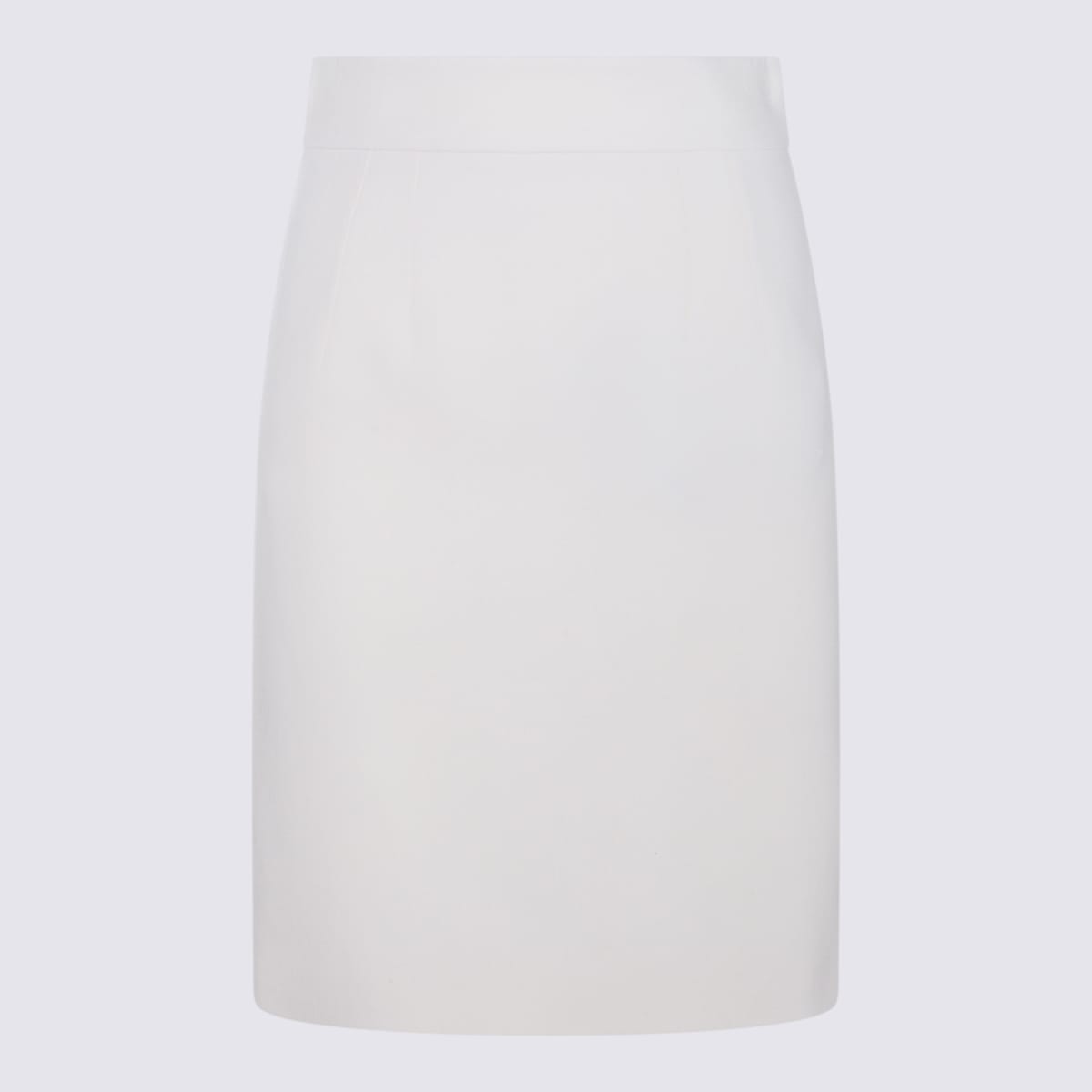 Dolce & Gabbana White Wool Skirt In Bianco Naturale