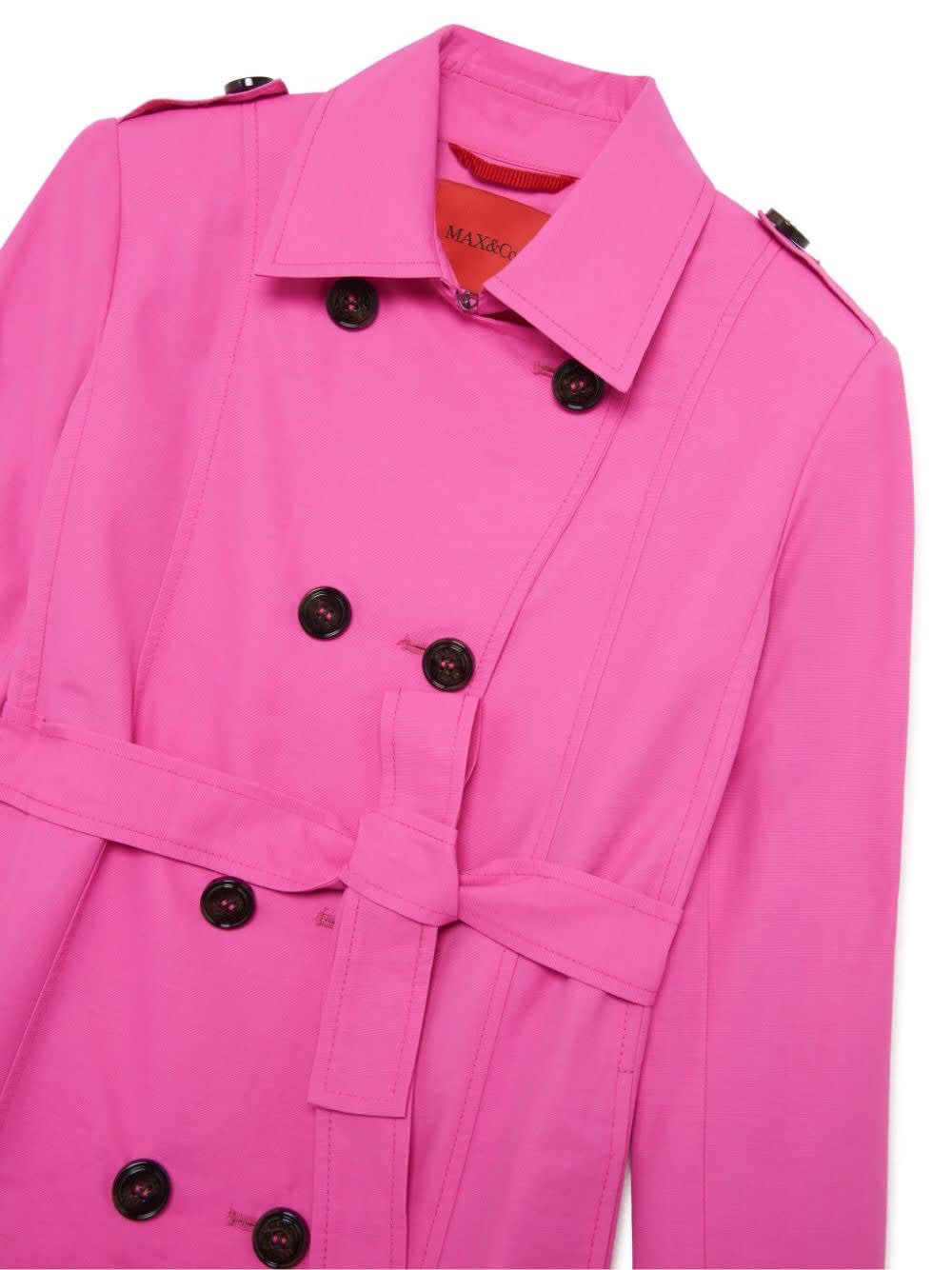 Shop Max&amp;co. Fuchsia Milo Trench Coat In Pink