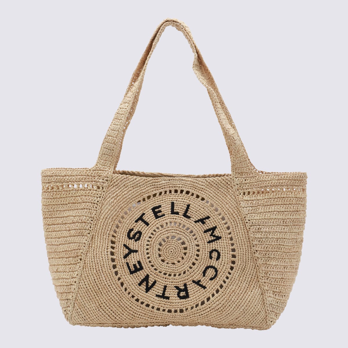 Shop Stella Mccartney Natural Raffia Tote Bag In Beige