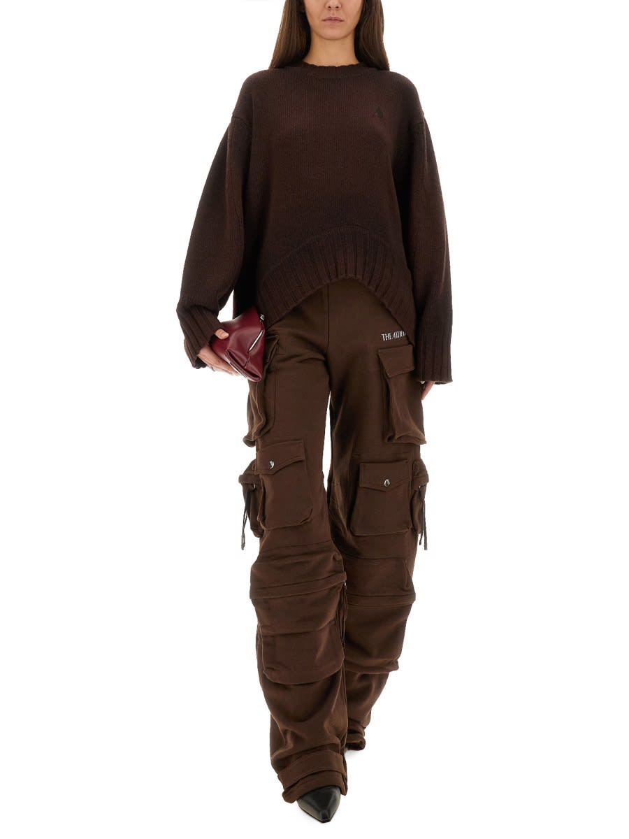Attico Cotton Jersey Cargo Sweatpants In Brown