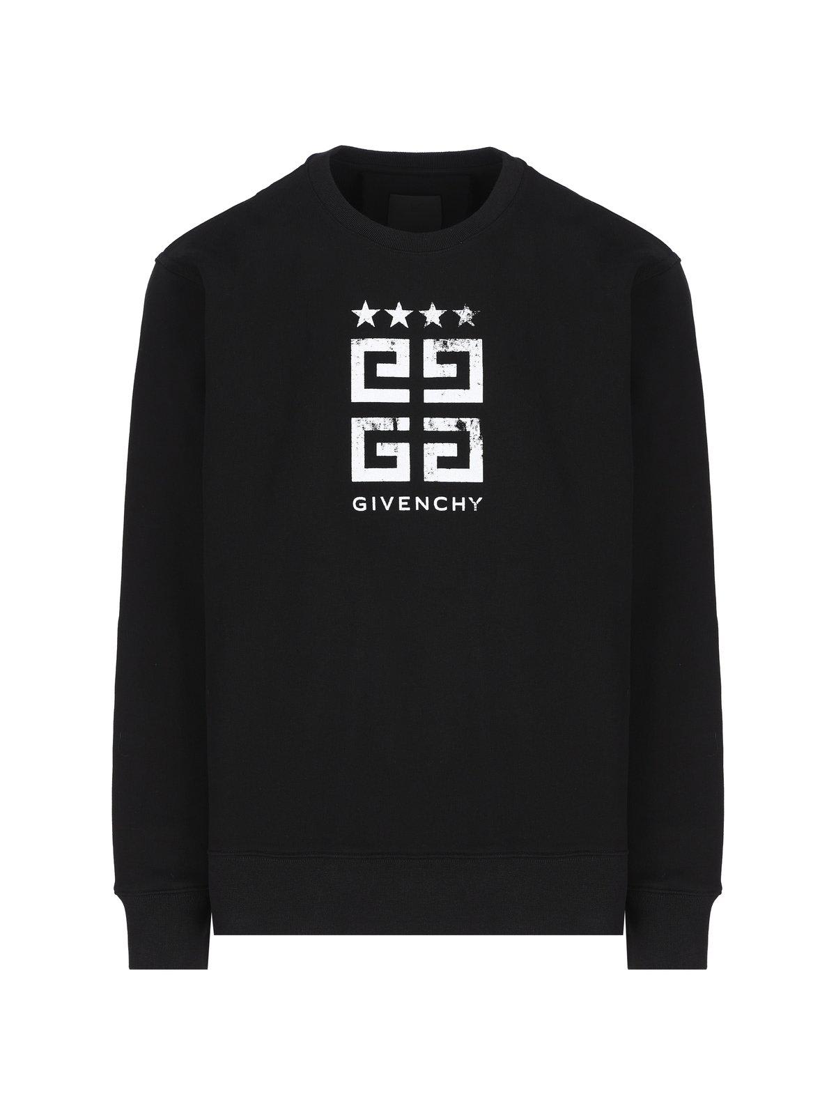 Givenchy Logo Printed Crewneck Sweatshirt In Black