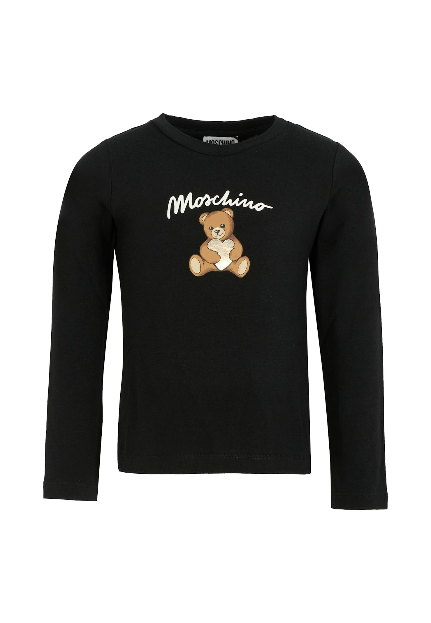 Moschino Black T-shirt For Girl With Teddy Bear In Black