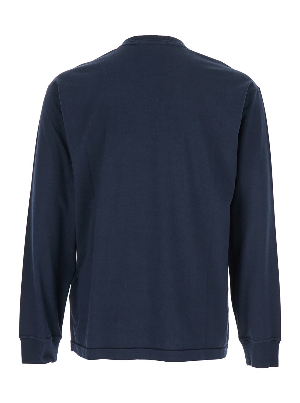 Stone Island Long Sleeve T-shirt With Compass Patch In Blue